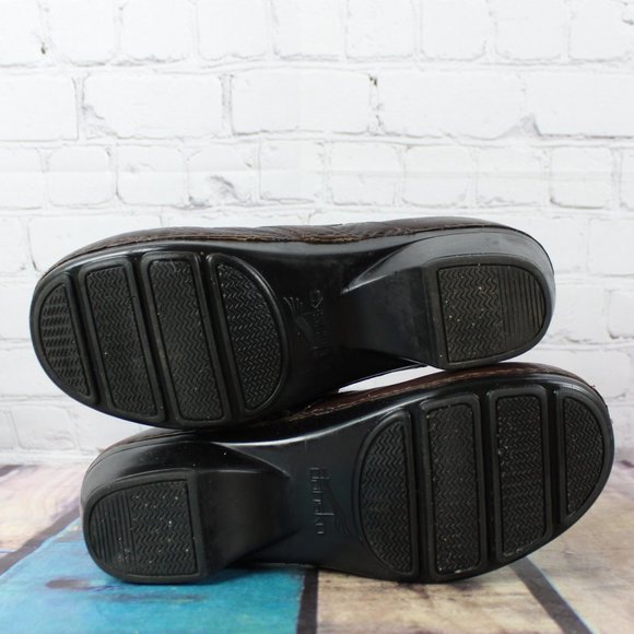 Dansko Solistice Button Strap Brown Leather Slip On Heel Clogs Size US 8 - Picture 9 of 9